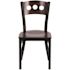 Flash Furniture Walnut Wood Back/Walnut Wood Seat/Black Metal Frame Wood Dining Chair