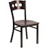 Flash Furniture Walnut Wood Back/Walnut Wood Seat/Black Metal Frame Wood Dining Chair