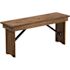 Hercules Series 40 in. x 12 in. Commercial Grade Rustic Solid Pine Folding Bench, Antique Farmhouse Dining Bench