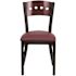 Carnegy Avenue Mahogany Wood Back/Burgundy Vinyl Seat/Black Metal Frame Vinyl Dining Chair