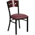 Carnegy Avenue Mahogany Wood Back/Burgundy Vinyl Seat/Black Metal Frame Vinyl Dining Chair