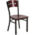 Carnegy Avenue Mahogany Wood Back/Mahogany Wood Seat/Black Metal Frame Wood Dining Chair