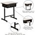 Carnegy Avenue Billie 23.6" Grey/Black Metal Student Desk with Open Front and Adjustable Height Pedestal Frame