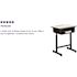 Carnegy Avenue Billie 23.6" Grey/Black Metal Student Desk with Open Front and Adjustable Height Pedestal Frame