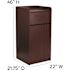 Mahogany Sony Laminate Wood Commercial-Grade Trash Receptacle with Tray Top, Wooden Restaurant Trash Can Cabinet