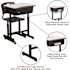 Gray/Black Adjustable Height Student Desk and Chair Set for Classrooms, Adjustable School Desk with Chair and Book Box