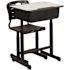 Gray/Black Adjustable Height Student Desk and Chair Set for Classrooms, Adjustable School Desk with Chair and Book Box