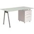 Carnegy Avenue 59 in. Rectangular Frosted Top/White 3 Drawer Computer Desk with File Storage