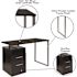 Carnegy Avenue 47 in. Rectangular Dark Ash 2 Drawer Computer Desk with File Storage