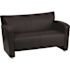 Carnegy Avenue 51 in. Black Faux Leather 2-Seater Loveseat with Square Arms