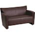Carnegy Avenue 51 in. Brown Faux Leather 2-Seat Loveseat with Square Arms
