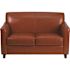 Flash Furniture 52 in. Cognac Faux Leather 2-Seat Loveseat with Square Arms