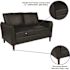 Carnegy Avenue 52.3 in. Black Faux Leather 2-Seater Loveseat with Square Arms