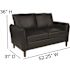 Carnegy Avenue 52.3 in. Black Faux Leather 2-Seater Loveseat with Square Arms
