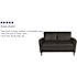 Carnegy Avenue 52.3 in. Black Faux Leather 2-Seater Loveseat with Square Arms