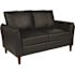 Carnegy Avenue 52.3 in. Black Faux Leather 2-Seater Loveseat with Square Arms