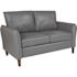 Carnegy Avenue 52.3 in. Gray Faux Leather 2-Seater Loveseat with Square Arms