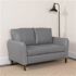 Carnegy Avenue 52.3 in. Gray Faux Leather 2-Seater Loveseat with Square Arms