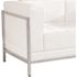 Carnegy Avenue 57 in. Melrose White Faux Leather 2-Seat Loveseat with Stainless Steel Frame