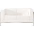 Carnegy Avenue 57 in. Melrose White Faux Leather 2-Seat Loveseat with Stainless Steel Frame