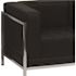 Carnegy Avenue 57 in. Black Faux Leather 2-Seat Loveseat with Stainless Steel Frame