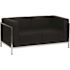 Carnegy Avenue 57 in. Black Faux Leather 2-Seat Loveseat with Stainless Steel Frame