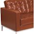 Carnegy Avenue 57 in. Cognac Faux Leather 2-Seater Loveseat with Square Arms
