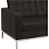 Carnegy Avenue 57 in. Black Faux Leather 2-Seat Loveseat with Stainless Steel Legs