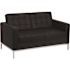 Carnegy Avenue 57 in. Black Faux Leather 2-Seat Loveseat with Stainless Steel Legs