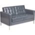 Carnegy Avenue 57 in. Gray Faux Leather 2-Seater Loveseat with Square Arms