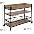 Carnegy Avenue Light Oak Bar Cart With Wheels