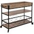 Carnegy Avenue Light Oak Bar Cart With Wheels