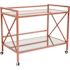 Carnegy Avenue Clear/Rose Gold Bar Cart With Wheels
