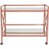 Carnegy Avenue Clear/Rose Gold Bar Cart With Wheels