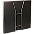 Black 4 ft. Folding Portable Event Bar with Top and Middle Shelves, Mobile Laminate Foldable Bar for Parties and Events