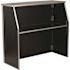 Black 4 ft. Folding Portable Event Bar with Top and Middle Shelves, Mobile Laminate Foldable Bar for Parties and Events