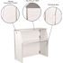 White 4 ft. Folding Portable Event Bar with Top and Middle Shelves, Mobile Laminate Foldable Bar for Parties and Events