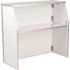 White 4 ft. Folding Portable Event Bar with Top and Middle Shelves, Mobile Laminate Foldable Bar for Parties and Events