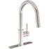 Symmons Dia Single-Handle Pull-Down Sprayer Kitchen Faucet with Deck Plate in Stainless Steel