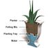 Mayne Augusta 26 in. Tall Self-Watering Black Polyethylene Planter