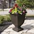 Mayne Augusta 26 in. Tall Self-Watering Espresso Polyethylene Planter