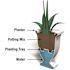 Mayne Augusta 26 in. Tall Self-Watering Espresso Polyethylene Planter