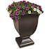 Mayne Augusta 26 in. Tall Self-Watering Espresso Polyethylene Planter