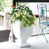 Mayne Augusta 26 in. Tall Self-Watering White Polyethylene Planter