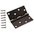 Everbilt 4 in. Square Corner Matte Black Door Hinge Value Pack (24-Pack)