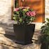 Mayne Acadia 16 in. Square Self-Watering Black Polyethylene Planter