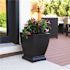 Mayne Acadia 16 in. Square Self-Watering Black Polyethylene Planter