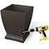 Mayne Acadia 16 in. Square Self-Watering Black Polyethylene Planter