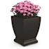 Mayne Acadia 16 in. Square Self-Watering Black Polyethylene Planter