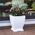 Mayne Acadia 16 in. Square Self-Watering White Polyethylene Planter